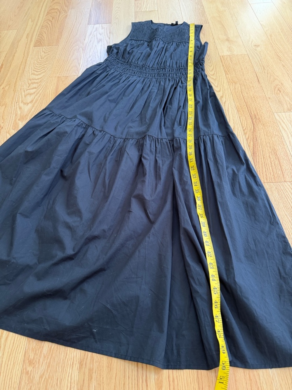 Nobody’s Child Sz 8, black cotton sleeveless  dress with smocking.UK size 12. - Picture 8 of 10